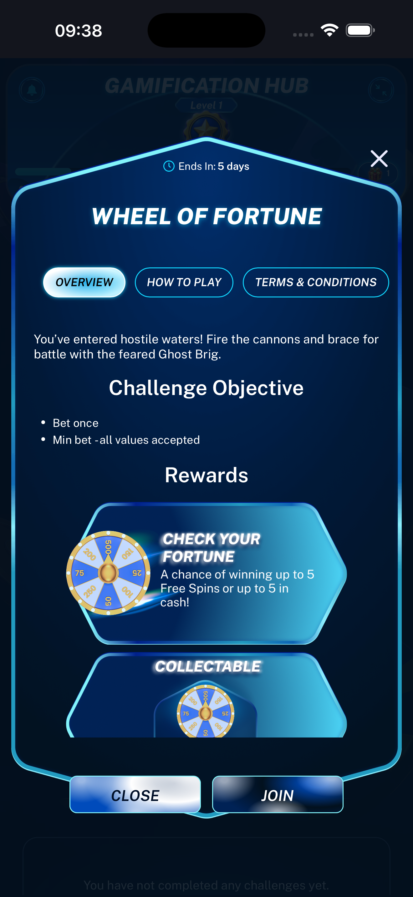 Challenge Overview tab displayed on a mobile phone